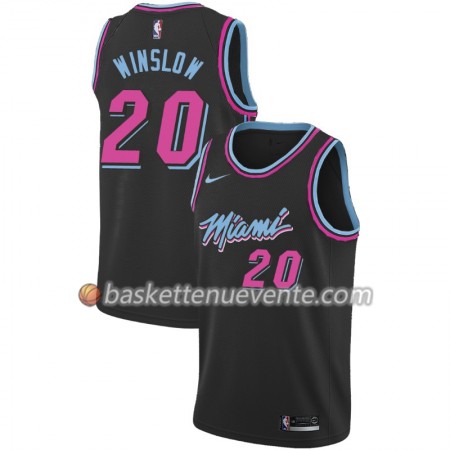 Maillot Basket Miami Heat Justise Winslow 20 2018-19 Nike City Edition Noir Swingman - Homme